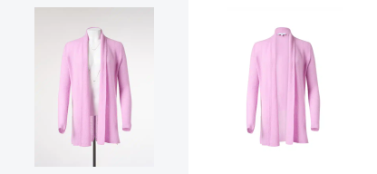 Ghost Mannequin Cardigan Before and After Clipping Path