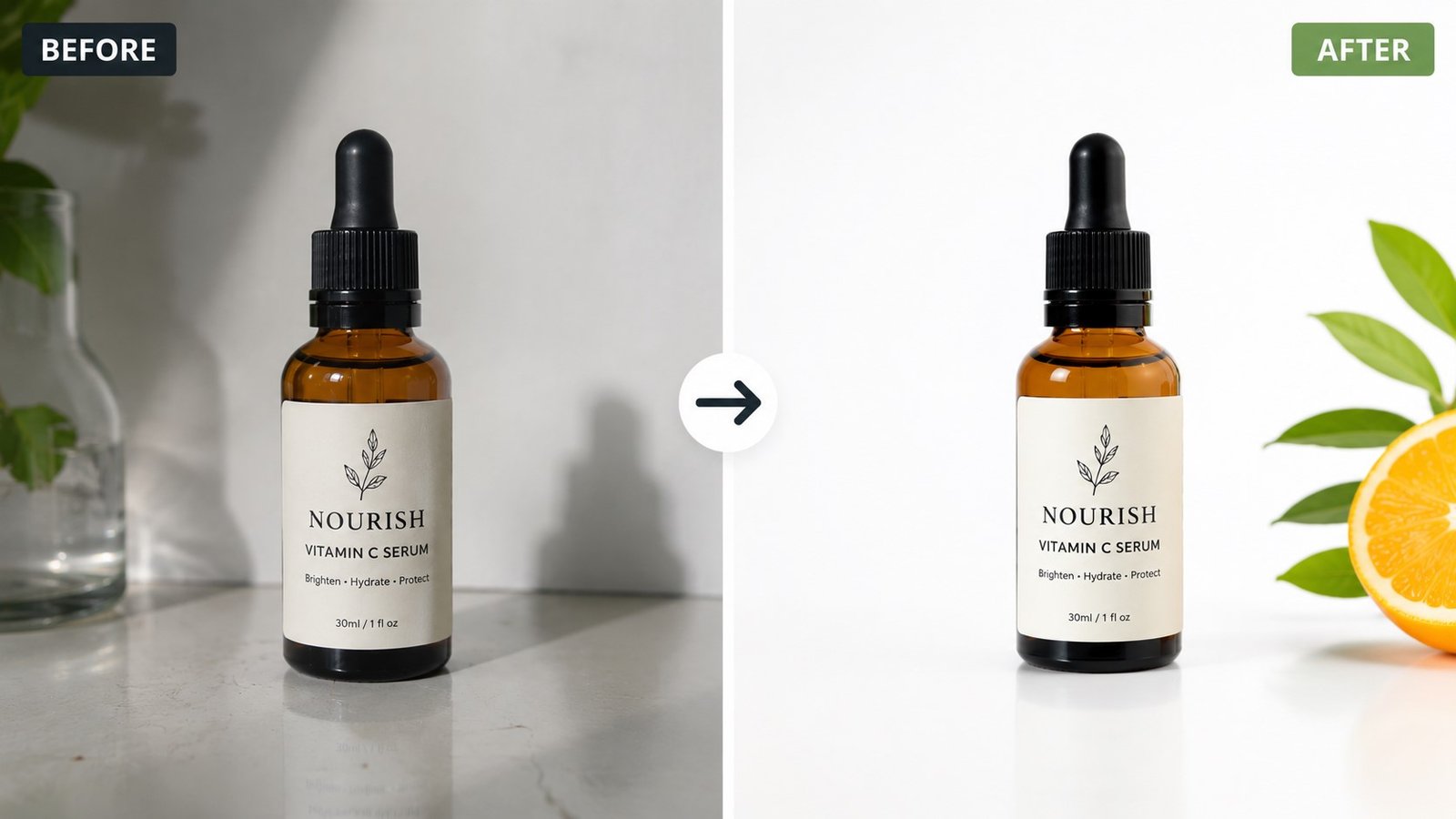 Before and after product transformation