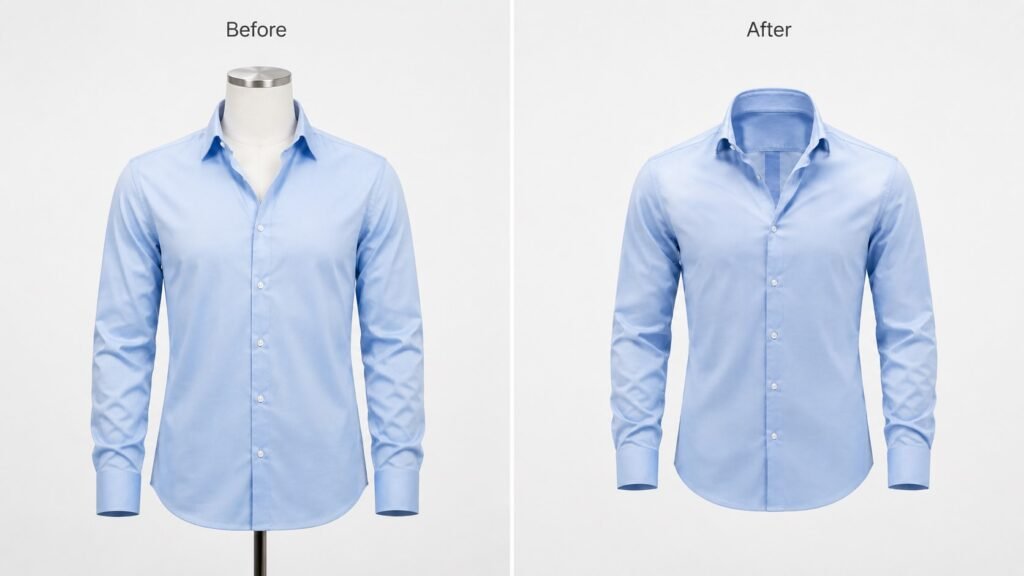 Before and after shirt presentation