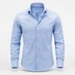 Light blue dress shirt on display