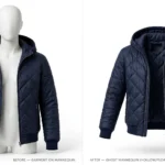 Ghost Mannequin Photo Editing Pricing: What to Expect 6 Ghost mannequin photo editing before and after example on a garment